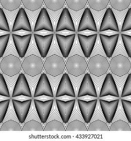 Design seamless monochrome striped pattern. Abstract textured background. Vector art. No gradient