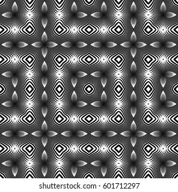 Design seamless monochrome striped pattern. Abstract textured background. Vector art. No gradient