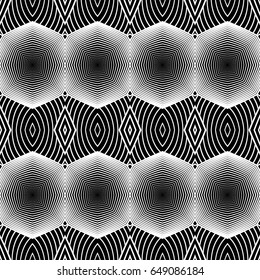Design seamless monochrome striped pattern. Abstract textured background. Vector art. No gradient