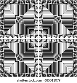 Design seamless monochrome striped pattern. Abstract background. Vector art