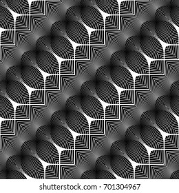 Design seamless monochrome striped pattern. Abstract decorative background. Vector art. No gradient