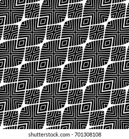 Design seamless monochrome striped pattern. Abstract diamond background. Vector art. No gradient