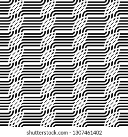 Design seamless monochrome stripy pattern. Abstract background. Vector art