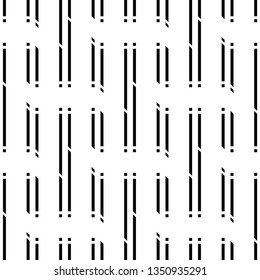 Design seamless monochrome stripy pattern. Abstract background. Vector art
