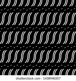 Design seamless monochrome stripy pattern. Abstract wavy background. Vector art