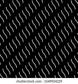 Design seamless monochrome stripy pattern. Abstract wavy background. Vector art