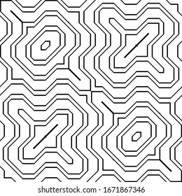 Diseño sin fisuras de rayas monocromas. Fondo de nivelación abstracta. Arte vectorial