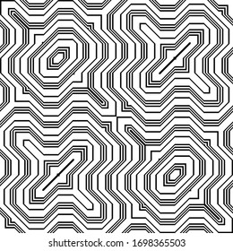 Entwurf eines nahtlosen monochromen Streifenmusters. Abstrakter grauer Hintergrund. Vektorillustration