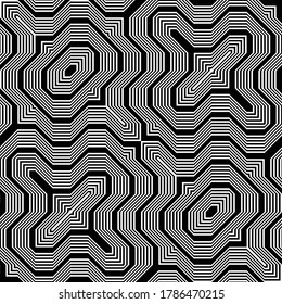 Design seamless monochrome stripy pattern. Abstract grating background. Vector art