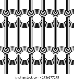Design seamless monochrome stripy pattern. Abstract geometric background. Vector art