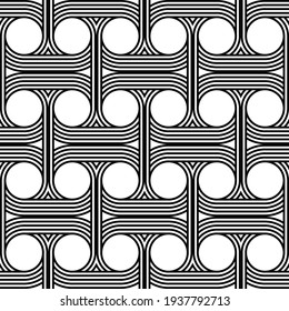 Design seamless monochrome stripy pattern. Abstract geometric background. Vector art