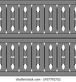 Design seamless monochrome stripy pattern. Abstract decorative background. Vector art