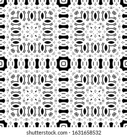 Design seamless monochrome tiled pattern. Abstract grating background. Vector art