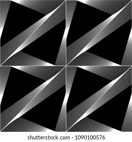 Design seamless monochrome triangle pattern. Abstract lines textured background. Vector art. No gradient