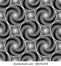 Design seamless monochrome twirl movement background. Abstract decorative pattern. Vector art. No gradient