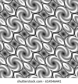 Design seamless monochrome twirl movement background. Abstract decorative pattern. Vector art. No gradient