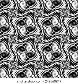 Design seamless monochrome twisted pattern. Abstract textured background. Vector art. No gradient