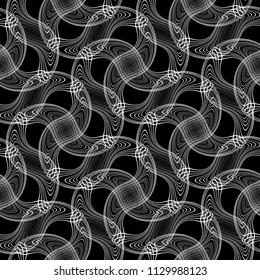 Design seamless monochrome twisting pattern. Abstract lines textured background. Vector art. No gradient