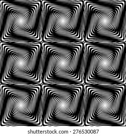Design seamless monochrome twisting pattern. Abstract geometric background. Vector art. No gradient