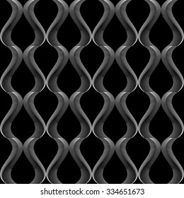 Design seamless monochrome twisting pattern. Abstract warped textured background. Vector art. No gradient