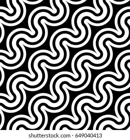 Design seamless monochrome twisting pattern. Abstract diagonal background. Vector art