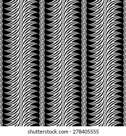 Design seamless monochrome vertical pattern. Abstract textured background. Vector art