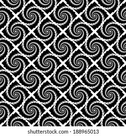 Design seamless monochrome vortex geometric pattern. Abstract diagonal twisted textured background. Vector art