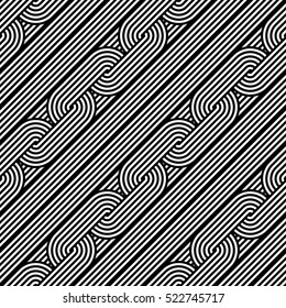Design seamless monochrome waiting pattern. Abstract stripy background. Vector art