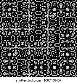 Design seamless monochrome waving decorative pattern. Abstract background. Vector art