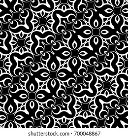 Design seamless monochrome waving decorative pattern. Abstract background. Vector art