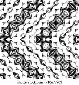 Design seamless monochrome waving decorative pattern. Abstract background. Vector art