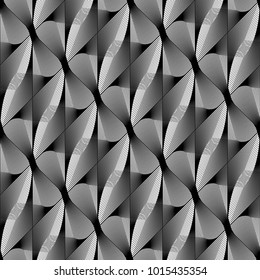 Design seamless monochrome waving pattern. Abstract decorative background. Vector art. No gradient