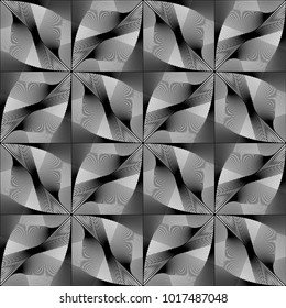 Design seamless monochrome waving pattern. Abstract decorative background. Vector art. No gradient