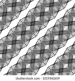 Design seamless monochrome waving pattern. Abstract decorative background. Vector art. No gradient