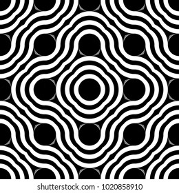 Design seamless monochrome waving pattern. Abstract geometric background. Vector art