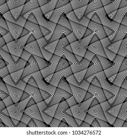 Design seamless monochrome waving pattern. Abstract background. Vector art. No gradient