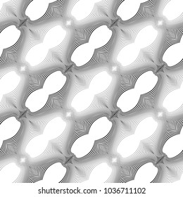Design seamless monochrome waving pattern. Abstract decorative background. Vector art. No gradient
