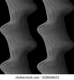 Design seamless monochrome waving pattern. Abstract background. Vector art. No gradient