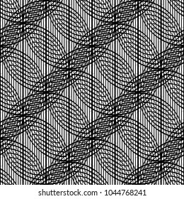 Design seamless monochrome waving pattern. Abstract background. Vector art. No gradient