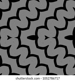 Design seamless monochrome waving pattern. Abstract zigzag background. Vector art. No gradient