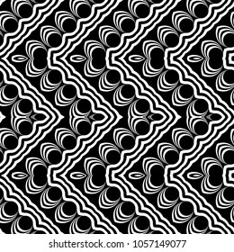 Design seamless monochrome waving pattern. Abstract zigzag background. Vector art