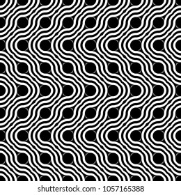 Design seamless monochrome waving pattern. Abstract zigzag background. Vector art