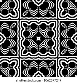 Design seamless monochrome waving pattern. Abstract zigzag background. Vector art