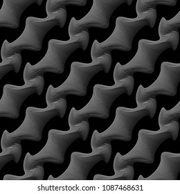 Design seamless monochrome waving pattern. Abstract background. Vector art. No gradient