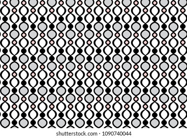 Design seamless monochrome waving pattern. Abstract circle background. Vector art