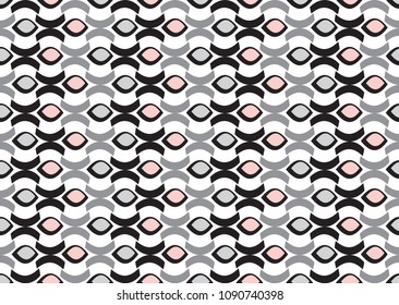 Design seamless monochrome waving pattern. Abstract circle background. Vector art