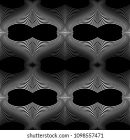 Design seamless monochrome waving pattern. Abstract decorative background. Vector art. No gradient