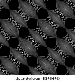 Design seamless monochrome waving pattern. Abstract background. Vector art. No gradient