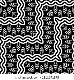 Design seamless monochrome waving pattern. Abstract zigzag background. Vector art