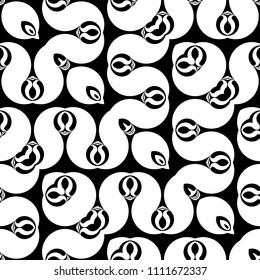 Design seamless monochrome waving pattern. Abstract zigzag background. Vector art